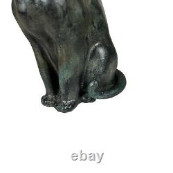 Vintage Maitland Smith Patinated Cat Table Sculptures Tall 9.5