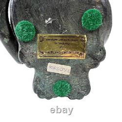Vintage Maitland Smith Patinated Cat Table Sculptures Tall 9.5