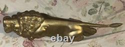 Vintage Medium Lion Statue Brass Big Cat Art Deco period circa 1930's