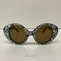 Vintage Michele Lamy Cat Eye Sunglasses Made in France 1960s Zebra Print Women's