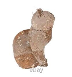Vintage Mosser Art Glass Pink Sitting Kitty Kitten Cat Figurine EXC