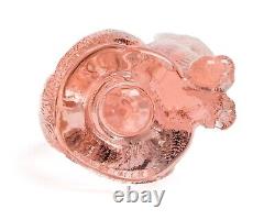 Vintage Mosser Clear Glass Sitting Kitty Cat Figurine, Pink, 3