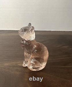 Vintage Mosser Glass Pink Sitting Kitty Cat Figurine
