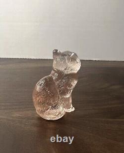 Vintage Mosser Glass Pink Sitting Kitty Cat Figurine