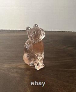 Vintage Mosser Glass Pink Sitting Kitty Cat Figurine