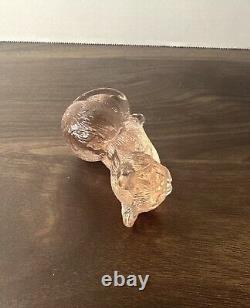Vintage Mosser Glass Pink Sitting Kitty Cat Figurine