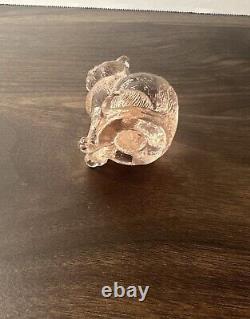 Vintage Mosser Glass Pink Sitting Kitty Cat Figurine