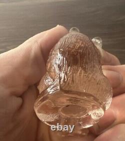 Vintage Mosser Glass Pink Sitting Kitty Cat Figurine