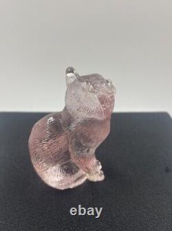 Vintage Mosser Glass Pink Sitting Kitty Cat Figurine #101