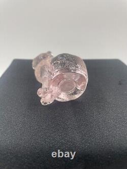 Vintage Mosser Glass Pink Sitting Kitty Cat Figurine #101