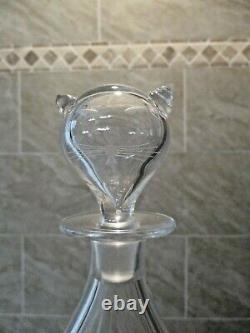 Vintage Orrefors Cat Head Crystal Glass Decanter Sven Palmquist Sweden