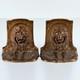 Vintage Pair Of Figural Lion Bookends 1920's Metal Lions Cat Statue Book Ends