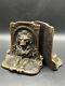 Vintage Pair Of Figural Lion Bookends 1920s Metal Lions Cat Statue Book Ends