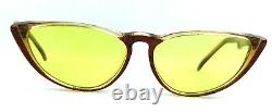 Vintage Panto Sunglasses 1950's Art Deco Cat Eye Cafe Nos Mint Tortoise Yellow