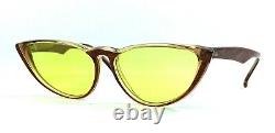 Vintage Panto Sunglasses 1950's Art Deco Cat Eye Cafe Nos Mint Tortoise Yellow