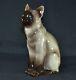 Vintage Porcelain Figurine Figure Cat Siamese Animal Statue Marked Deco