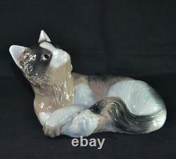 Vintage Porcelain Figurine Figure Cat Siamese Animal Statue Marked Deco