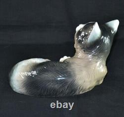 Vintage Porcelain Figurine Figure Cat Siamese Animal Statue Marked Deco