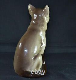 Vintage Porcelain Figurine Figure Cat Siamese Animal Statue Marked Deco