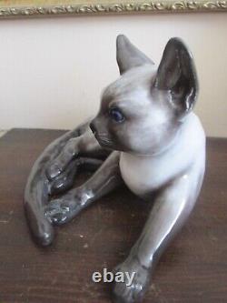 Vintage Rosenthal Germany Siamese Cat Porcelain Figurine 9.5