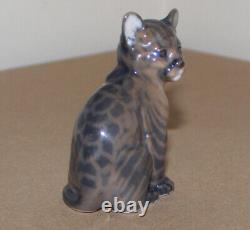 Vintage Royal Copenhagen Porcelain Figurine Bobcat Puma #4783 Cat Denmark 3.2 T