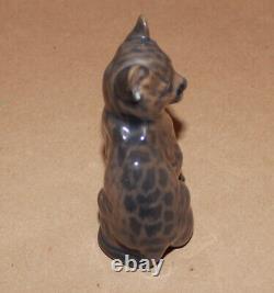 Vintage Royal Copenhagen Porcelain Figurine Bobcat Puma #4783 Cat Denmark 3.2 T