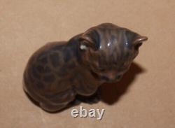 Vintage Royal Copenhagen Porcelain Figurine Bobcat Puma #4783 Cat Denmark 3.2 T