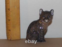 Vintage Royal Copenhagen Porcelain Figurine Bobcat Puma #4783 Cat Denmark 3.2 T