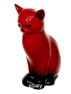 Vintage Royal Doulton Flambe Porcelain Cat Figurine by Charles Noke, 1925 Deco