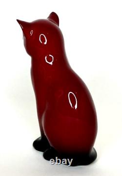 Vintage Royal Doulton Flambe Porcelain Cat Figurine by Charles Noke, 1925 Deco