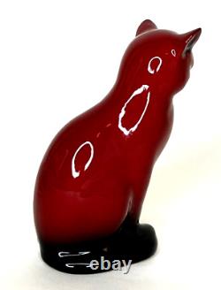 Vintage Royal Doulton Flambe Porcelain Cat Figurine by Charles Noke, 1925 Deco