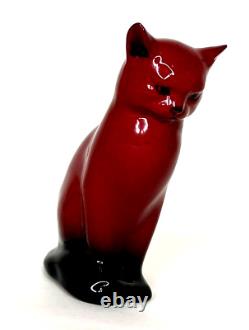 Vintage Royal Doulton Flambe Porcelain Cat Figurine by Charles Noke, 1925 Deco