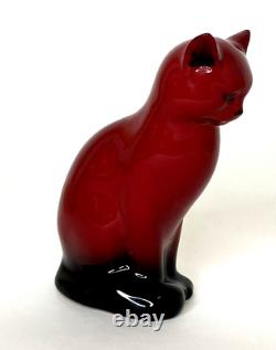 Vintage Royal Doulton Flambe Porcelain Cat Figurine by Charles Noke, 1925 Deco