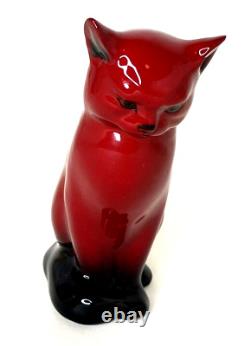 Vintage Royal Doulton Flambe Porcelain Cat Figurine by Charles Noke, 1925 Deco