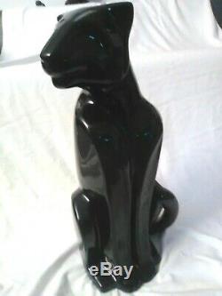 Vintage Royal Haeger Art Deco Black Panther Big Cat Ceramic Statue Figurine 21