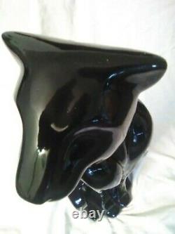 Vintage Royal Haeger Art Deco Black Panther Big Cat Ceramic Statue Figurine 21