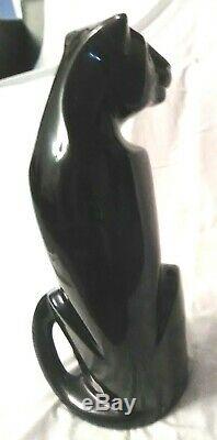 Vintage Royal Haeger Art Deco Black Panther Big Cat Ceramic Statue Figurine 21