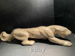 Vintage Royal Haeger Stalking Panther Big Cat Ceramic 24 Glossy Marble Finish