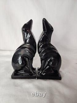 Vintage Sarsaprilla Art Deco Style Greyhound Canine Dog Bookend Set