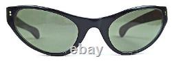 Vintage Shiled Sunglasses Cat Eye 1950's Unisex Black Frame Green Medium Mint