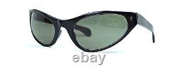 Vintage Shiled Sunglasses Cat Eye 1950's Unisex Black Frame Green Medium Mint