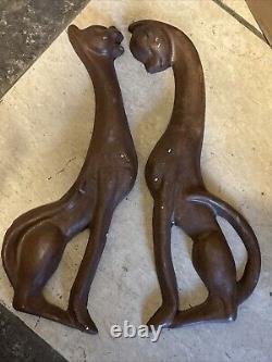 Vintage Siamese Cats Ceramic Wall Art Plaques Retro Art Deco Set 15