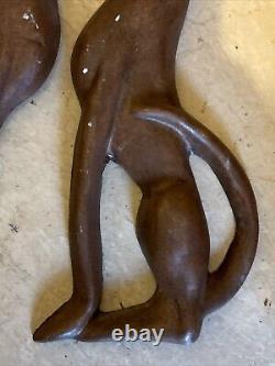 Vintage Siamese Cats Ceramic Wall Art Plaques Retro Art Deco Set 15