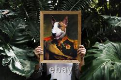 Vintage Soldier Pet Digital Portrait Pet Art Funny Dog Cat Wall Military Art
