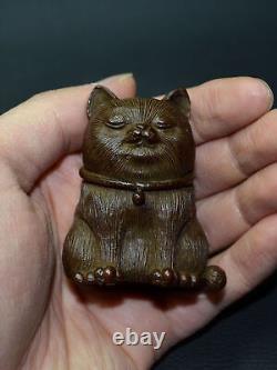 Vintage Solid Bronze House Cat Statue Decor Ornament, Casting Art Collectibles