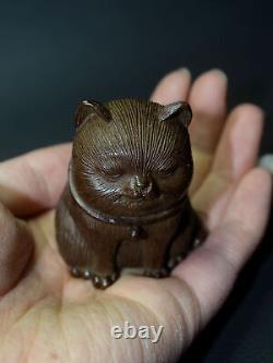 Vintage Solid Bronze House Cat Statue Decor Ornament, Casting Art Collectibles