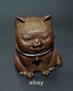 Vintage Solid Bronze House Cat Statue Decor Ornament, Casting Art Collectibles