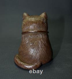 Vintage Solid Bronze House Cat Statue Decor Ornament, Casting Art Collectibles