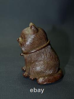 Vintage Solid Bronze House Cat Statue Decor Ornament, Casting Art Collectibles