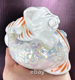 Vintage Soviet Ukraine Sumy Porcelain Kitten With Fish Figure Statue Nice 14.5cm